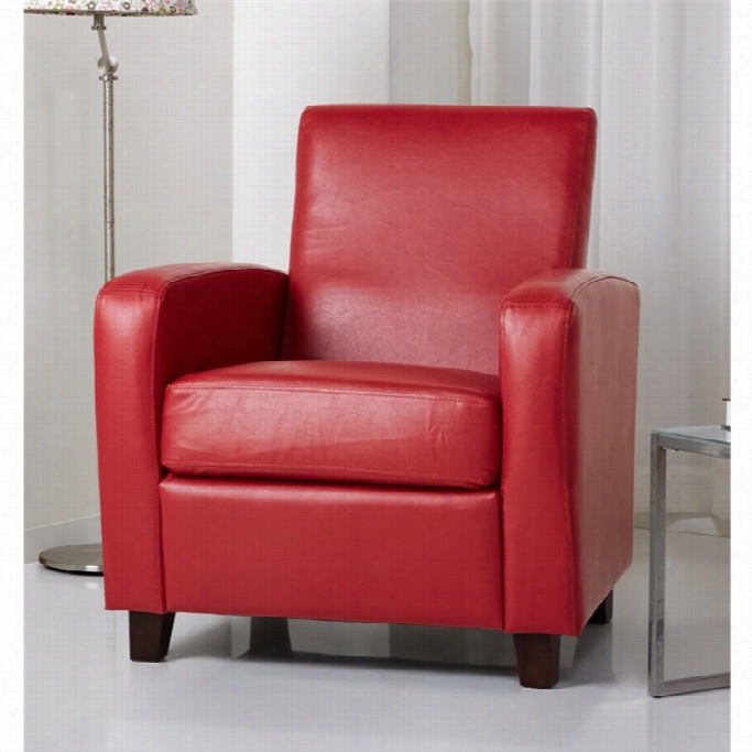 Abbyson Living Elizabeth Faux Leather Accent Chair In Red