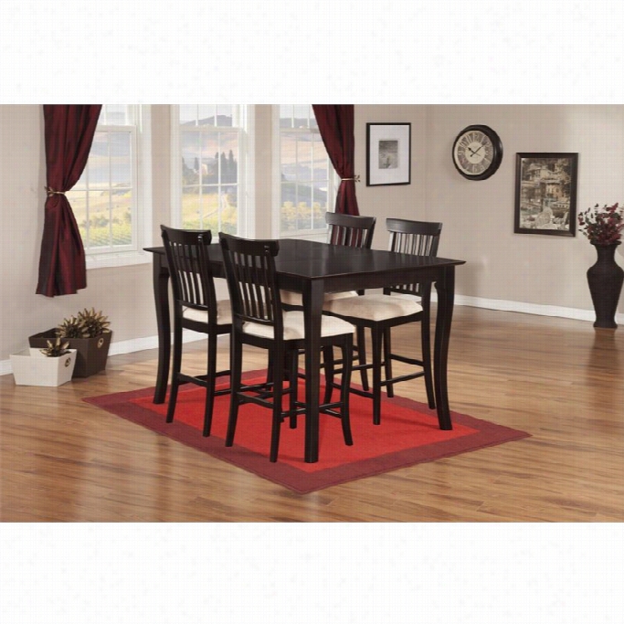 Atlantic Furniture Ven Etian 5 Piece Butterfly Pub Set In Espresso