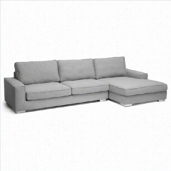 Baxton Studio Bribitte Partial Sofa In Gray