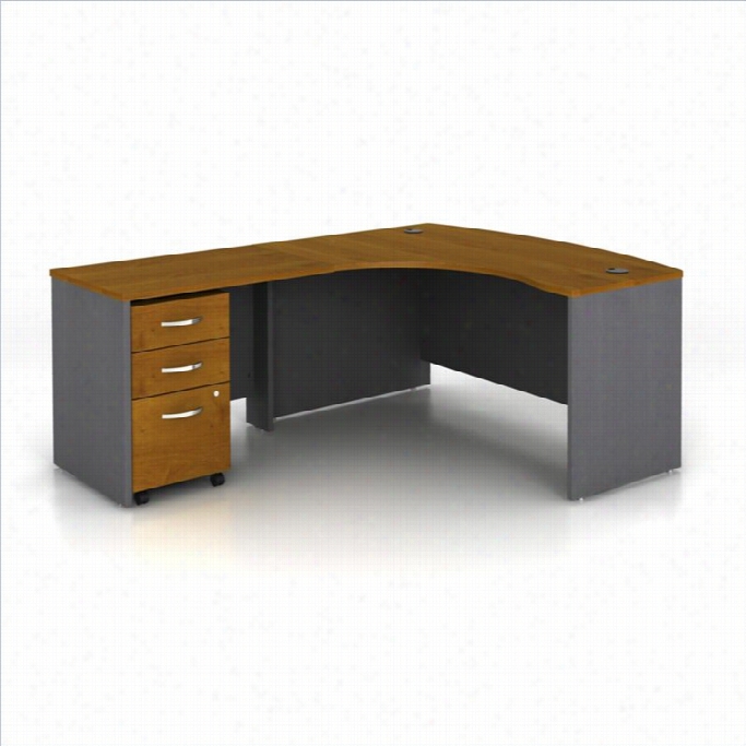 Bush Bbf Series C 3-piece  Left-hand Computer Fore Part  Desk In Natural Cherry