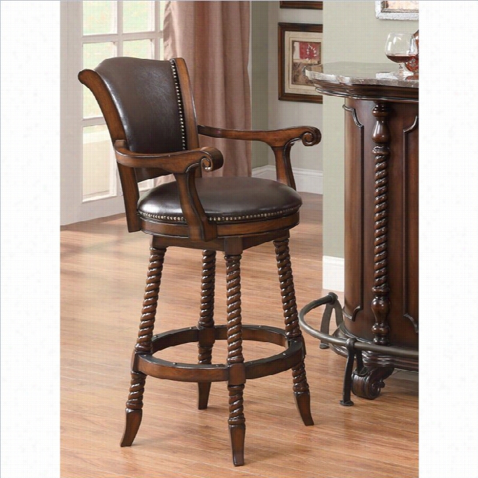 Coaster Traditional 29 Bar Stool In Cherry (set Of 2)