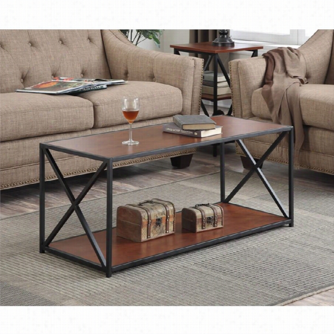 Convenience Concepts Tucson Coffee Table In Black And Cherry