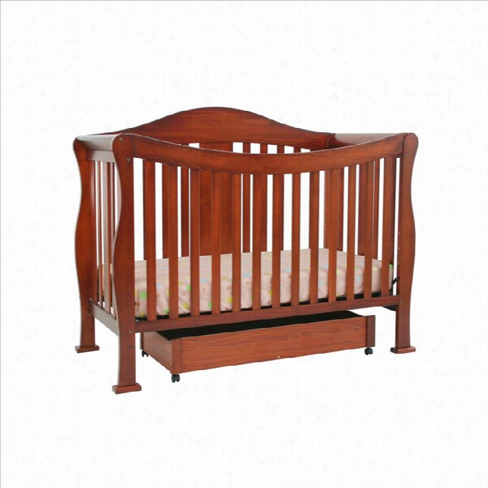 Dav Inci Parker 4-in-1 Coonvertible Crib In Cherry With Crib Mattress