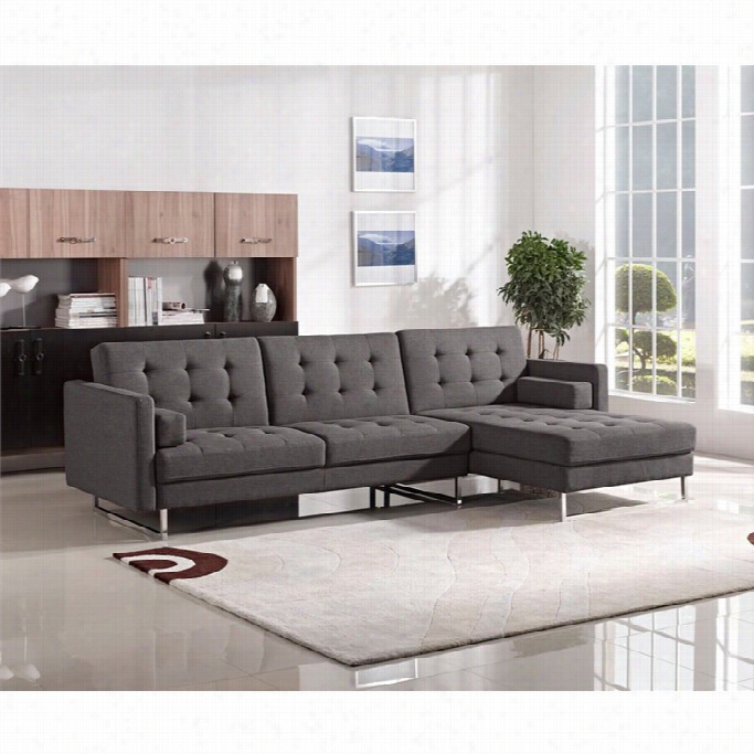 Brilliant Sofa Opus Right Tufted Convertible Chaise Sectipnal In Gray