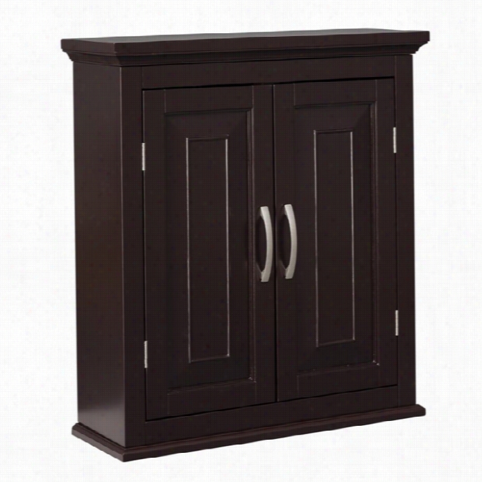 Elegant Ome Fashions Alfa Double Door Wall Cabinet In Dark Espresso