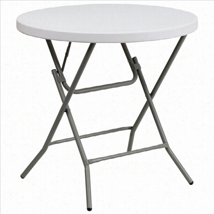 Flash Furnitue 3 2inch Round Granite Folding Table In Pale