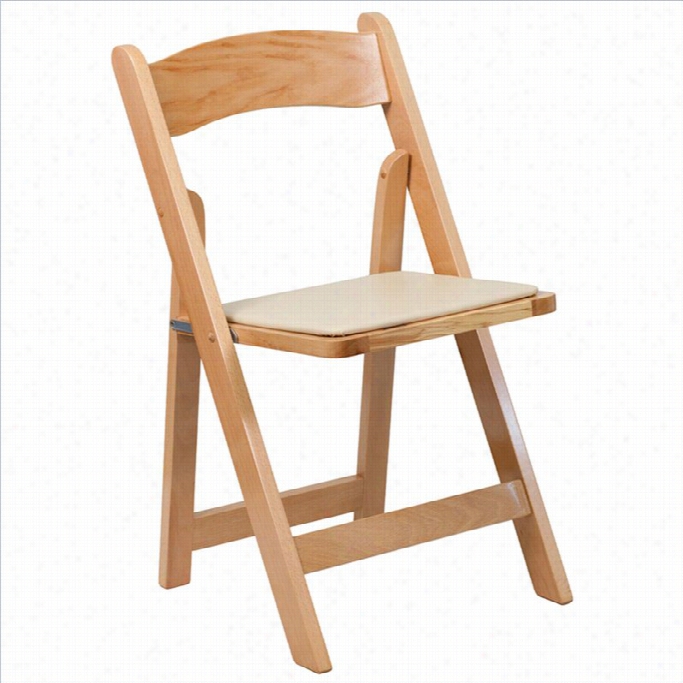 Flash Furniture Hercules Series Folding Chair In Natural Wood
