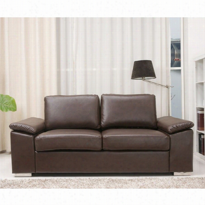 Gold Sparrow Hampton Lleather Loveseat In Coffee