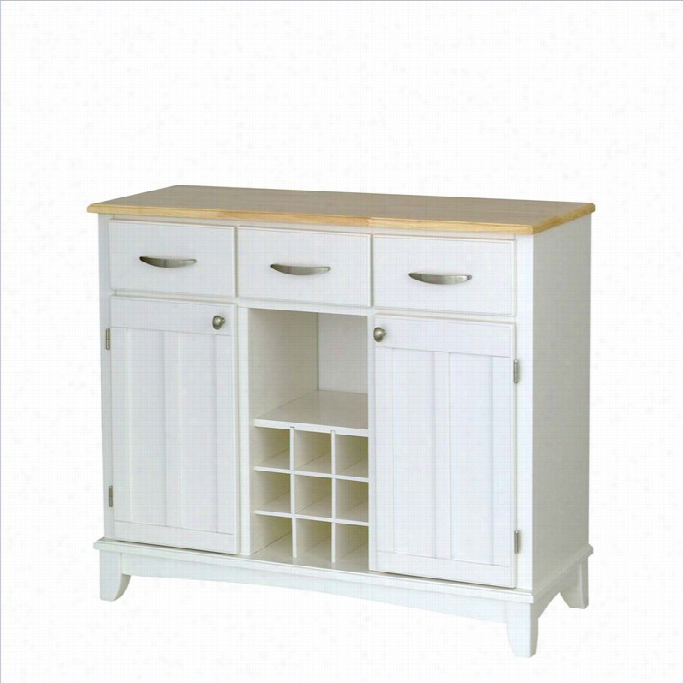 Home Styles White Buffet With Natural Forest Top