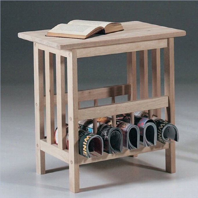International Cocepts  Unfinished Mission Magazine End Table