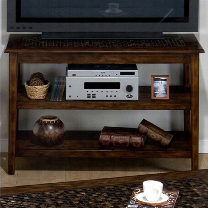 Jofran Baroque  Ssofa Table/tv Stand With Mosaic Tile Inlaay In Brown