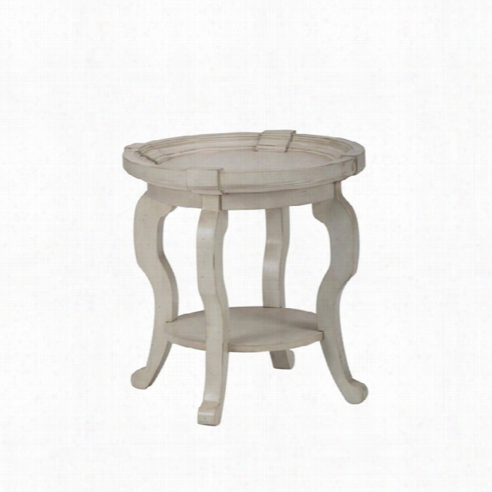 Jofran Sebastian Round End Table In Antique Ceam