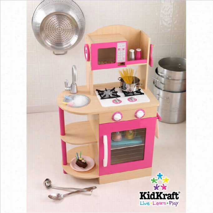 Kidkraft Wooofen Kitchen In Pink