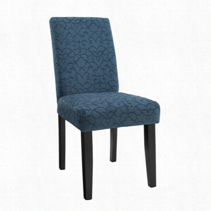 Linon Upton Paarsons Accent Chair In Midmight  Blue (sett Of 2)