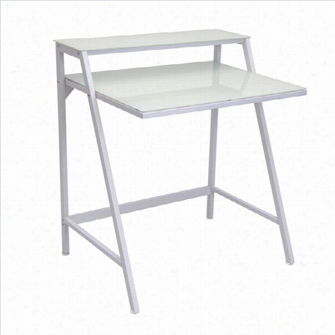 Lumisoource 2-tier Desk In White