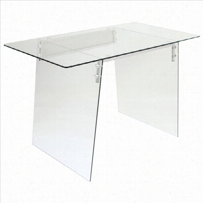 Lumisource Glacier Ffice Desk In Clear And Black