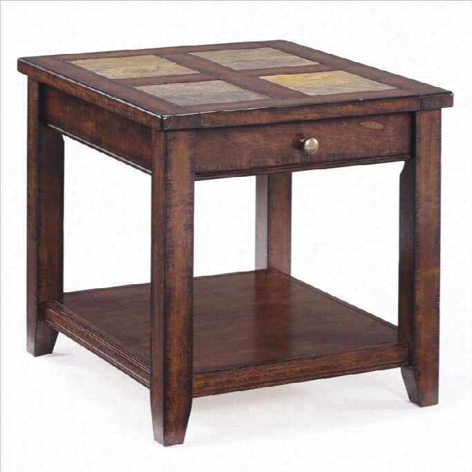 Magnussen Allister Woodrectangular End  Table In Cinnamon