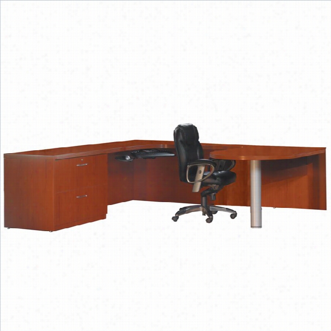 Mayline  Aberdeen  Typical At12 Executive U-shaped Desk In Cherry-cherry