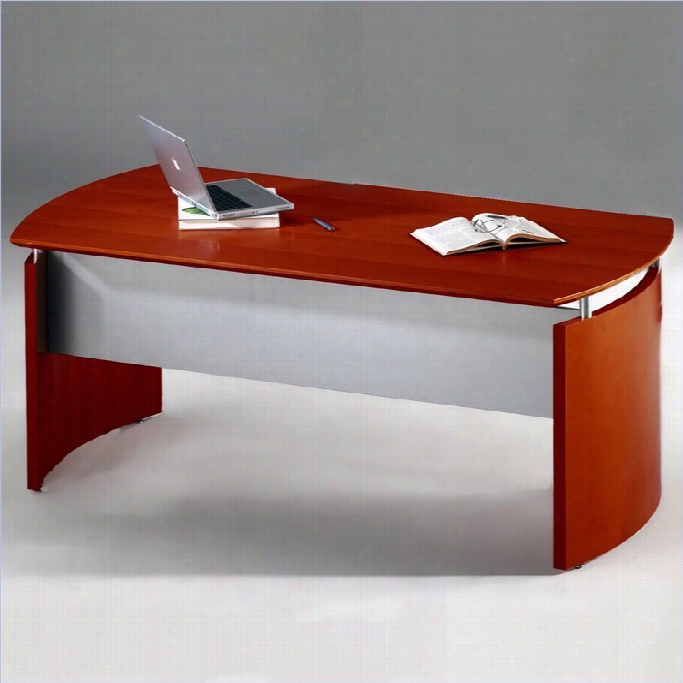 Mayline Napoli Wood Desk In Sierra Cherry-63 Desk