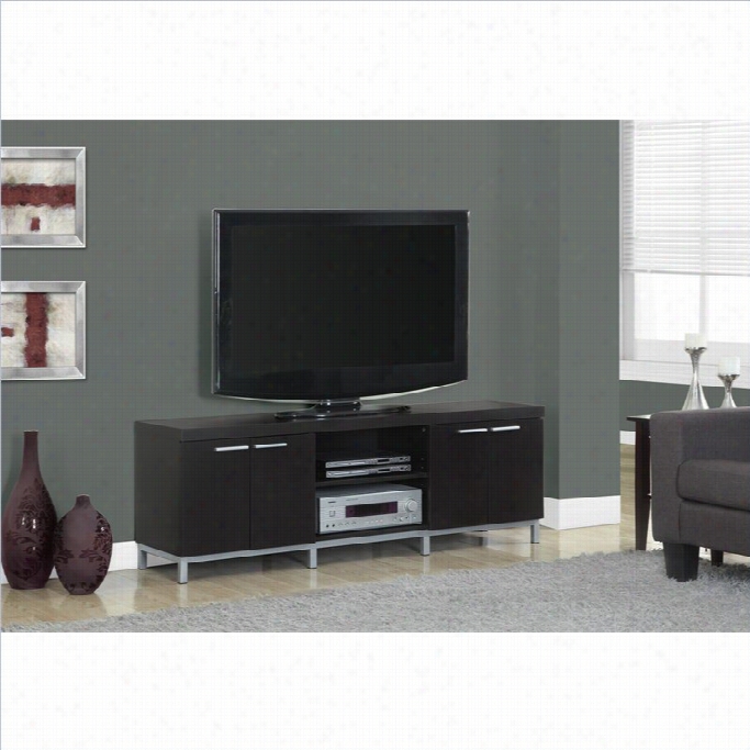 Monarch 60 Tv Console In Cappuccino With 2 Storage Cabints