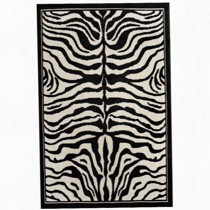 Nulomo 7' 10 X 10' 10 Contemporary Zebra Print Rug Ni Mourning And White