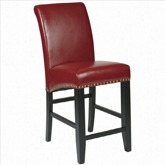 Office Star Metro 24 Counter- Prons Bar Stool I Ncrmison Red