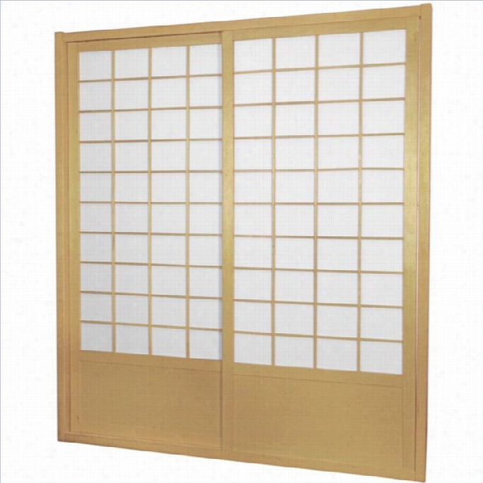 Oriental Furniture 7' Tall Zen Shojk Sliding Door Kit In Natura