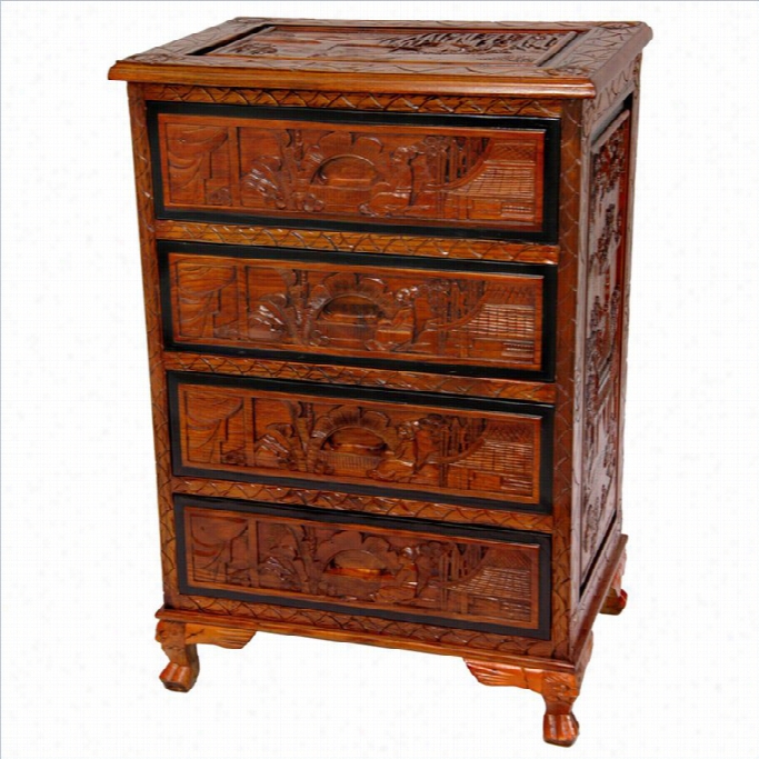 Oriental Furnitureaccent Chest In Honey