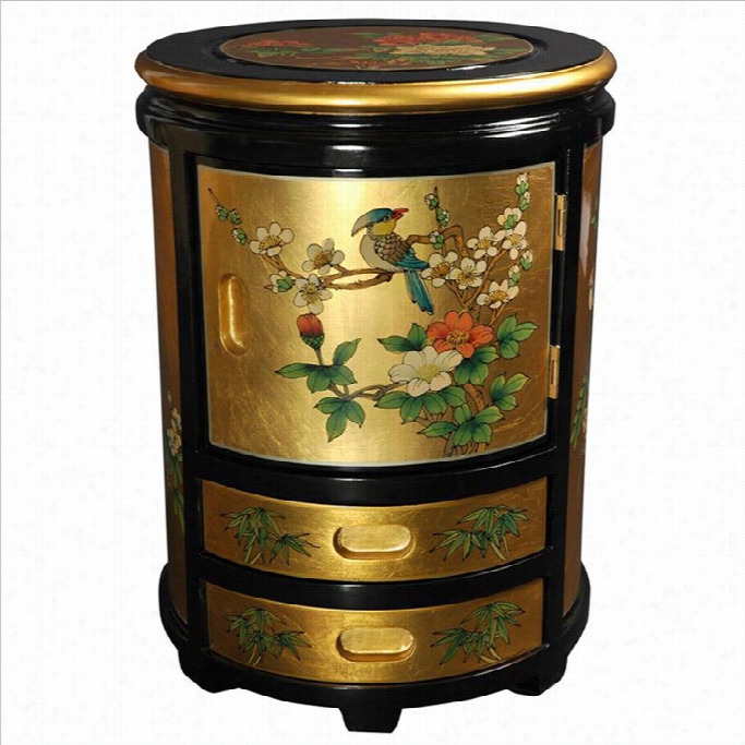 Oriental Furniture Japanese Stoo Lin Gold