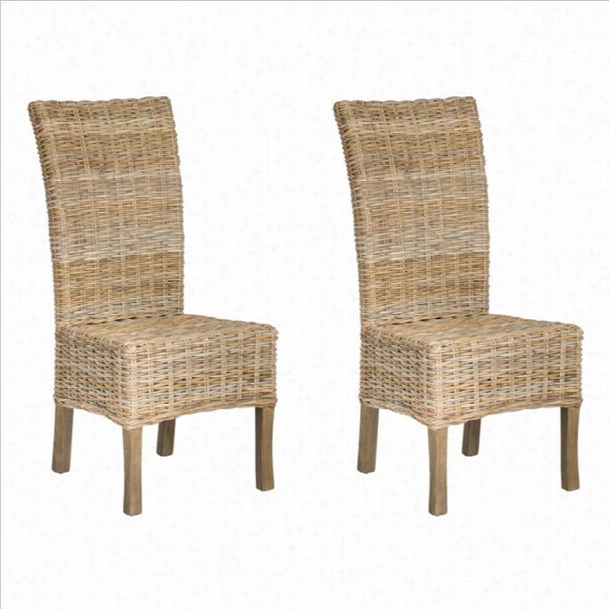 Safavieh Quaker Mango Dining Chair In Natural Unfinished (set Of 2)