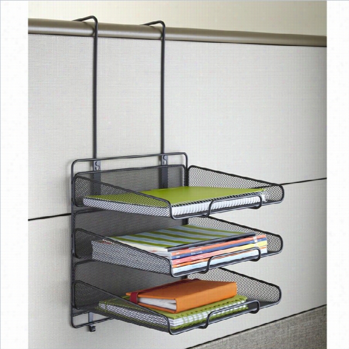 Safco Onyxx Panel Organizer Triple Tray In Black