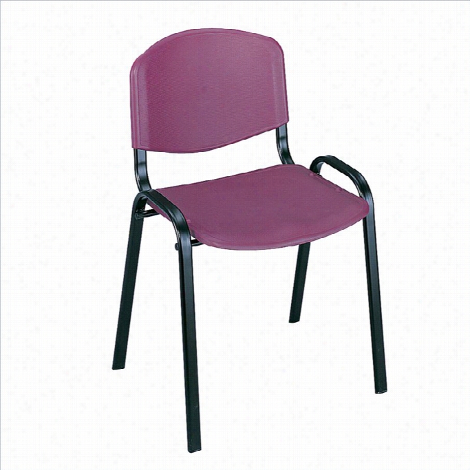 Safco Stack Stacking Chair In Burgundy (set Of 4)