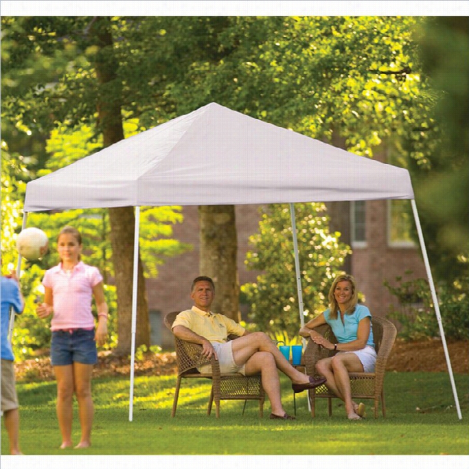 Shelterlogic 10'x10' Sport Pop-up Canopy Slant Leg With Cover In White