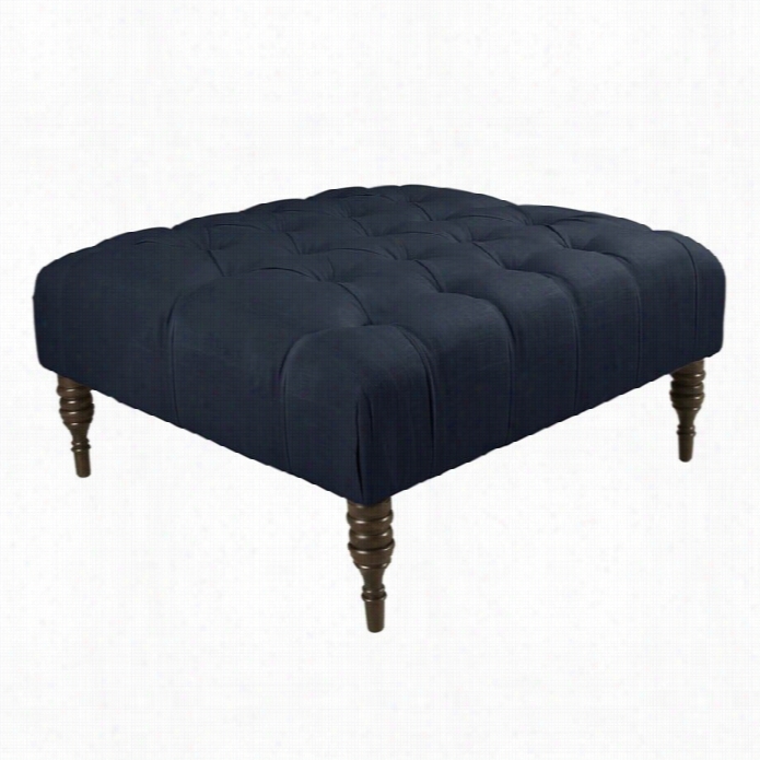 Skyline Tufted Ottoman Coffee  Table In Navy