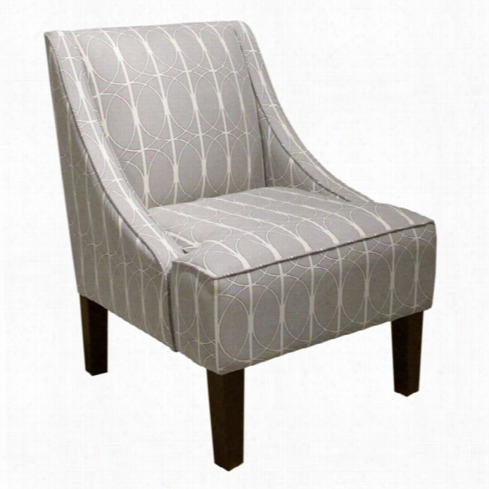 Skyline Upholstered Swoop Fabric Arm Chair In Gray