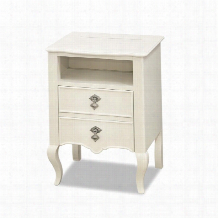 Smmartstuff Genevieve Nightstand In French White