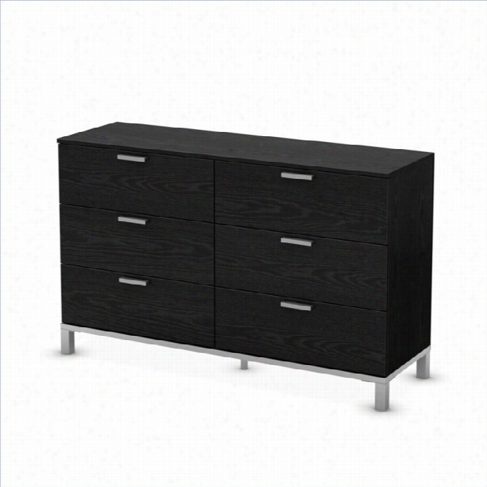 South Shore Flexible Dresser In Black Oak