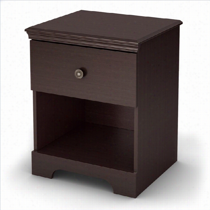 South Shore Zach Night Stand In Chocolate