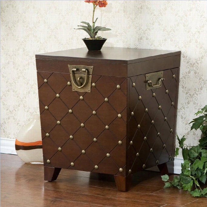 Southern Enterprises Espresso Nailhead End Table Trunk