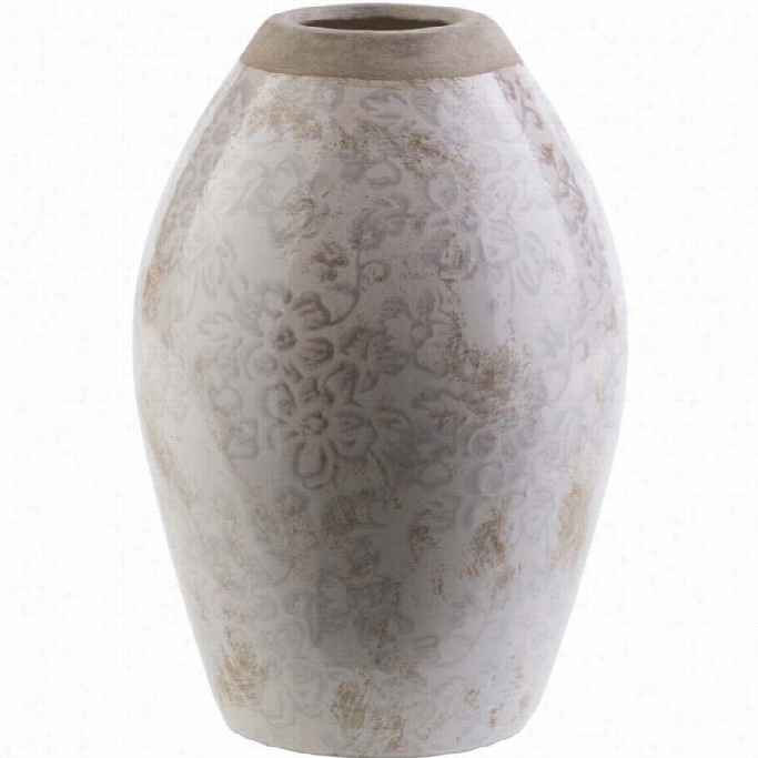 Surya Leclair 8.46 X 5.71 Ceramic Vase In Smooth And Shining Gray