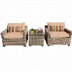 TKC Monterey 3 Piece Outdoor Wicker Sofa Set in Wheat