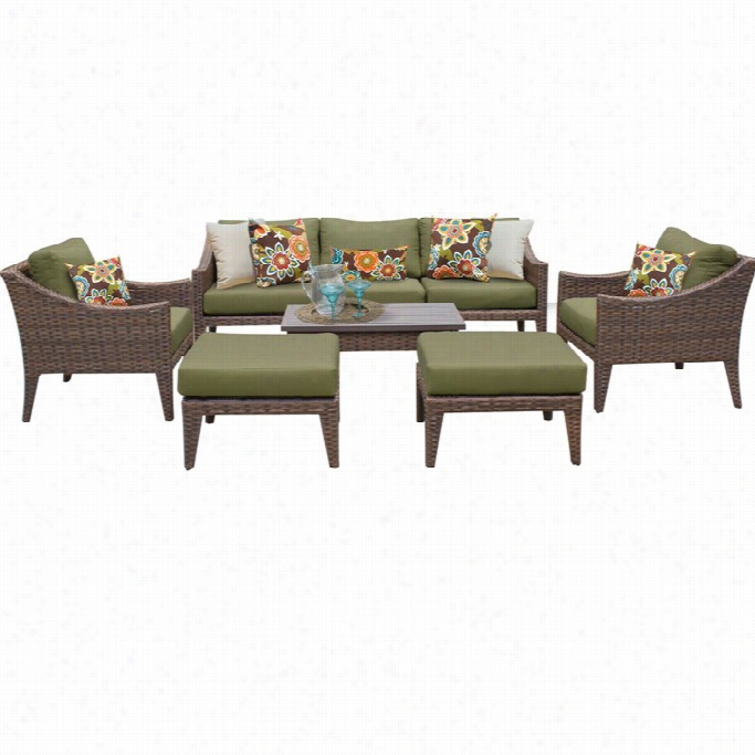 Tkc Manhattan 8 Composition Outdoor Wiicker Sofa Seet In Cilantro