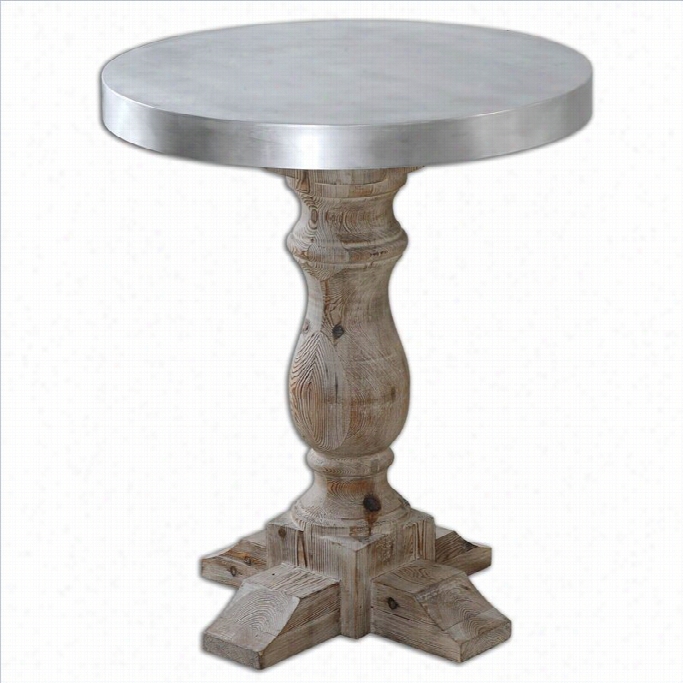 Uttermost Martel Aluminu Clad Accent Table In Natuarl Fir Wood