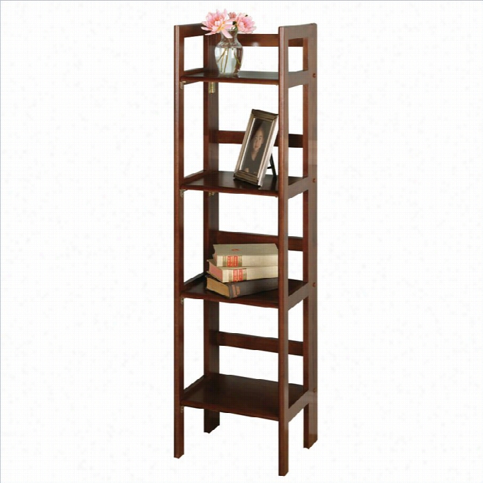 Winsome 4-tier Foldinv Shelf In Antique Walnut