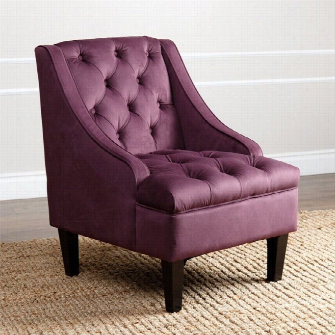 Abbsonl Ving Amelia Velvet Arm Chair In Purple