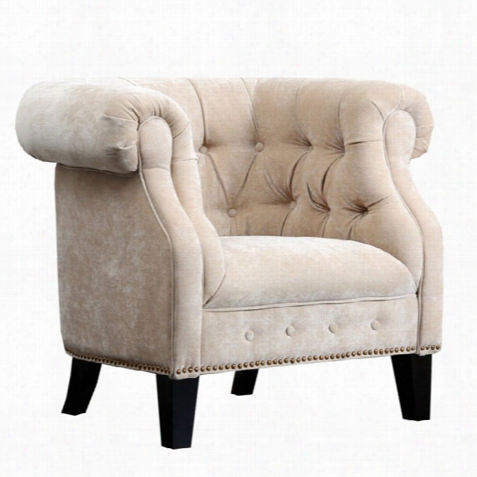 Abbyson Living Cambe Rfabric Tufted Arm Seat Of Justice In Ivory