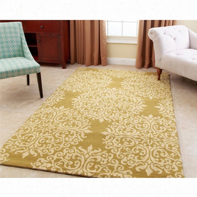 Abbyson Living Emery 5' X 8' New Zealand Wool Rug In Floral Moss