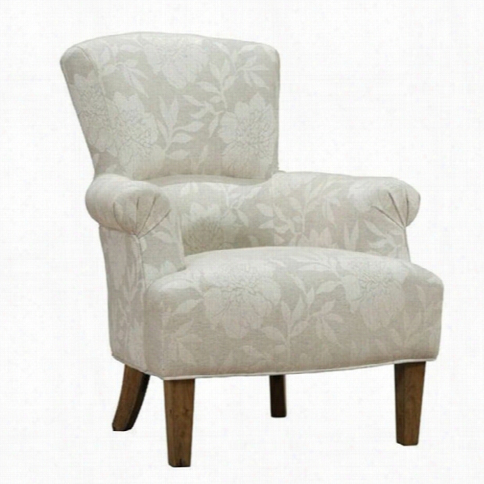 Armeen Living Barstow Flower Fabric Accent Chair In Cream