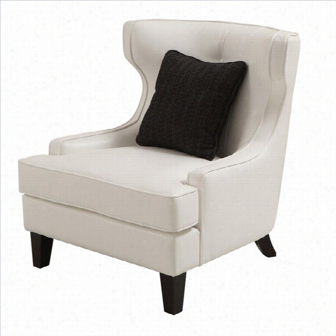 Armen Living Skyline Leathher Stress  Chair In White