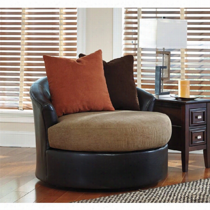 Ashley Armant Swivel Accent Chair In Mocha